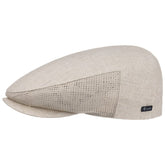Lipodo Linen Flat Cap with Mesh Men Beige 7 1/8